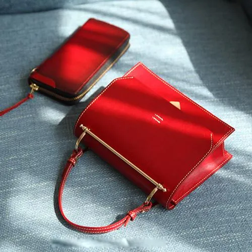 Fashion Womens Black Leather Flap Over Handbag Purse Handmade Square Crossbody Bag Shoulder Bag Purse