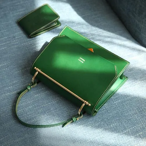 Fashion Womens Black Leather Flap Over Handbag Purse Handmade Square Crossbody Bag Shoulder Bag Purse