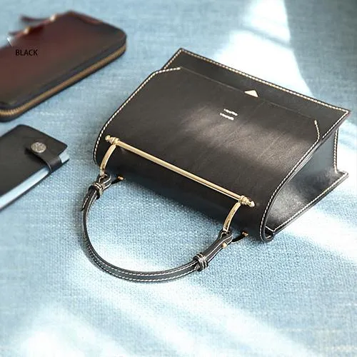 Fashion Womens Black Leather Flap Over Handbag Purse Handmade Square Crossbody Bag Shoulder Bag Purse