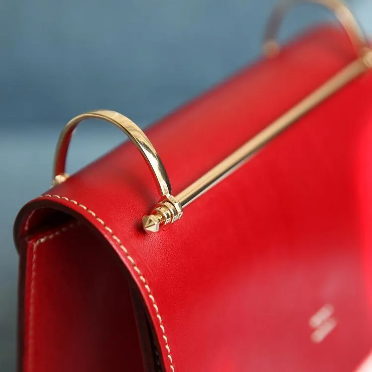 Fashion Womens Black Leather Flap Over Handbag Purse Handmade Square Crossbody Bag Shoulder Bag Purse