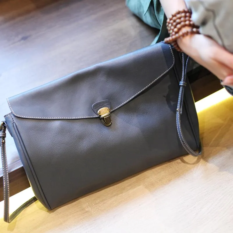 Fashion Womens Black  Leather Satchel Shoulder Bag Side School Crossbody Bag for Girls