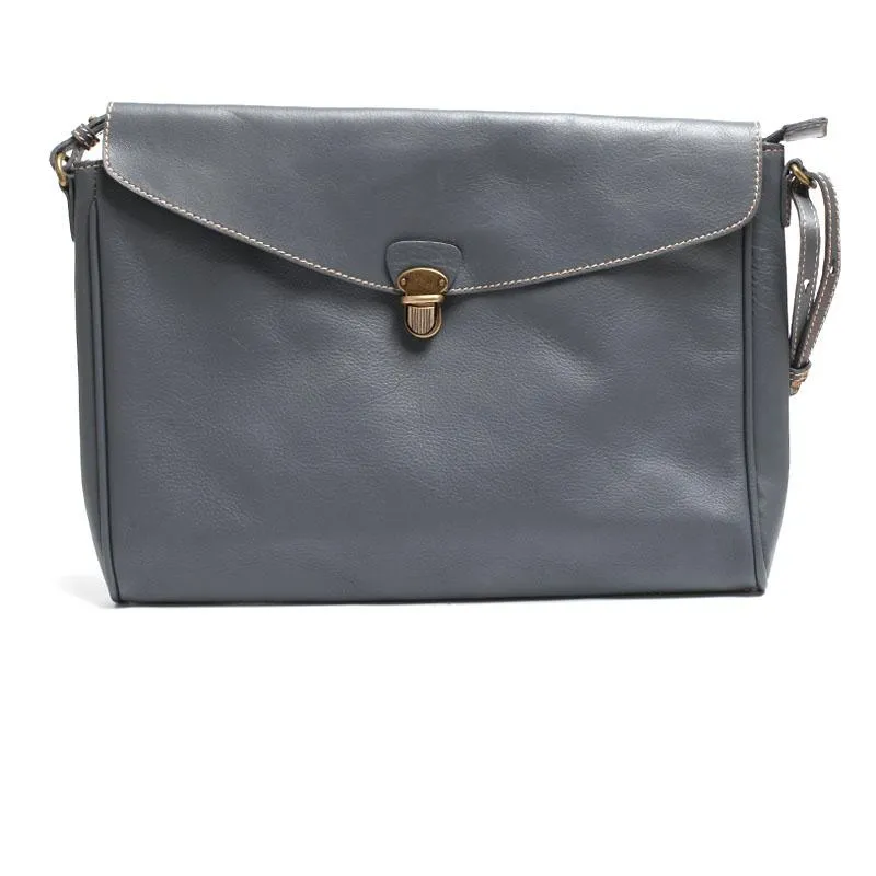 Fashion Womens Black  Leather Satchel Shoulder Bag Side School Crossbody Bag for Girls