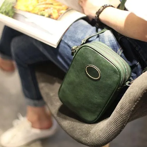 Fashion Womens Brown Leather mini Shoulder Bag Phone Side Bag Small Black Crossbody Bag for Women