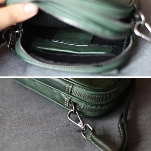 Fashion Womens Brown Leather mini Shoulder Bag Phone Side Bag Small Black Crossbody Bag for Women