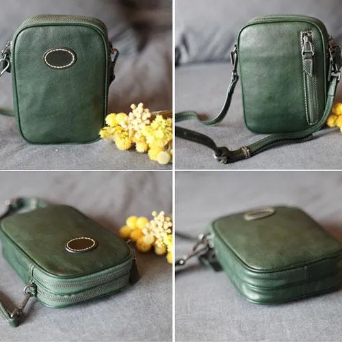 Fashion Womens Brown Leather mini Shoulder Bag Phone Side Bag Small Black Crossbody Bag for Women