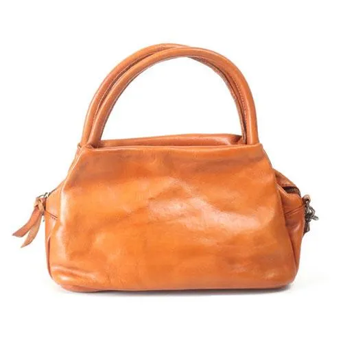 Fashion Womens Brown Leather Top Handle Satchel Handbag Brown Leather Satchel Shoulder Bag Purse