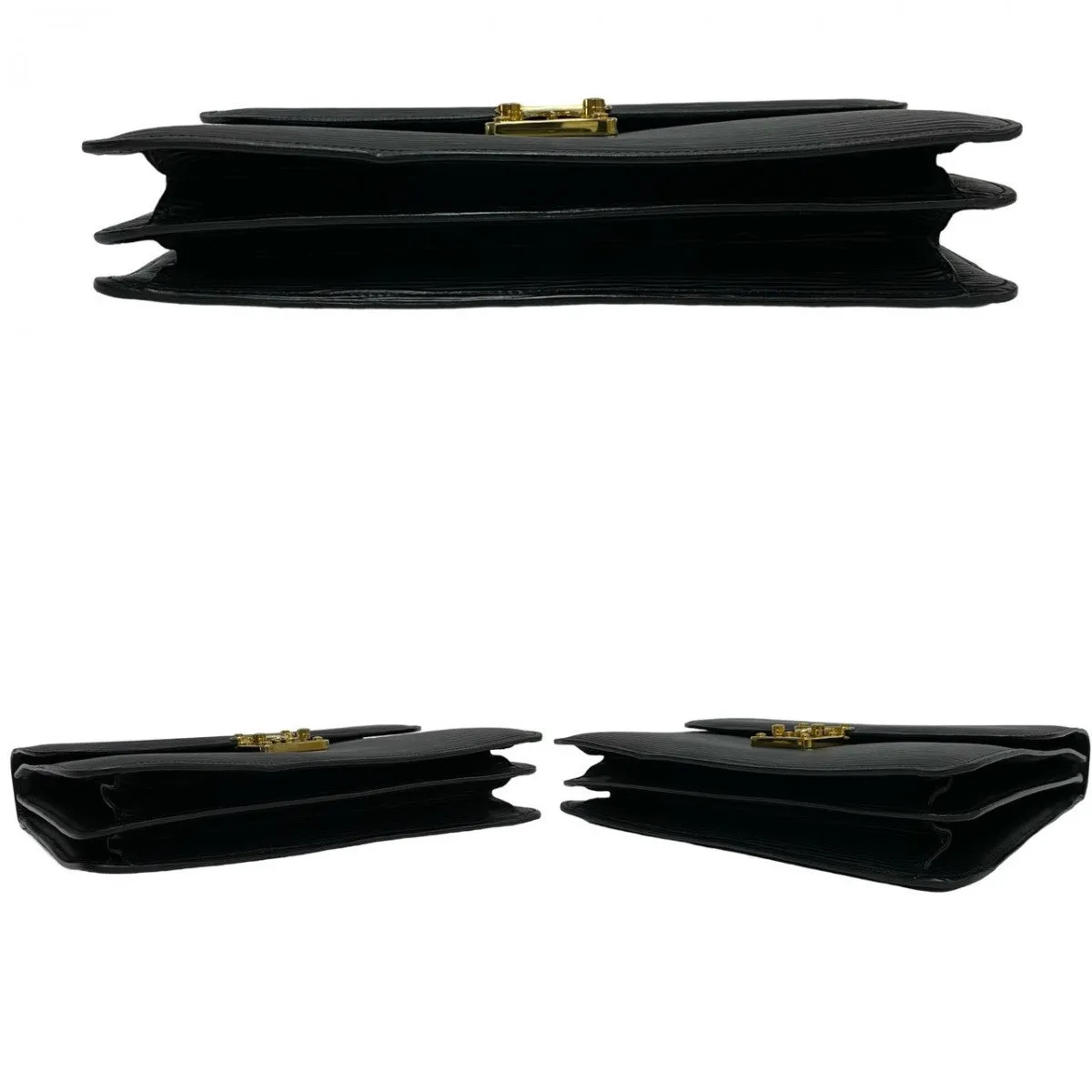 FENDI Shoulder Bag Epi Leather black