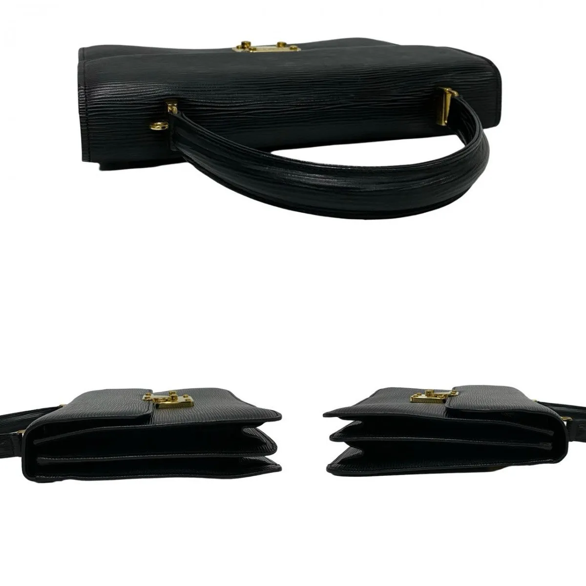 FENDI Shoulder Bag Epi Leather black