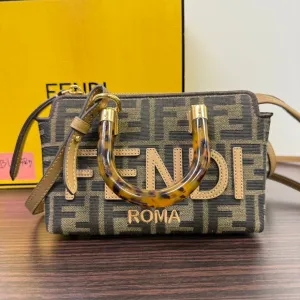 Fendi Zucca Mini 2way Bag LB109487 Beige Canvas Shoulder Bag