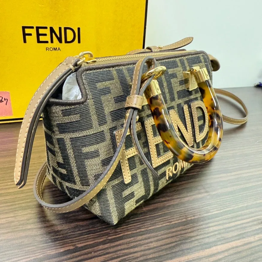 Fendi Zucca Mini 2way Bag LB109487 Beige Canvas Shoulder Bag