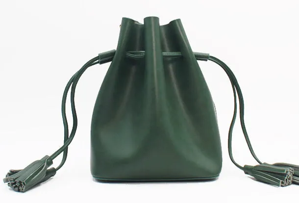 Genuine Leather Bucket Bag Purse Bag Shoulder Bag for Women Leather Crossbody Bag