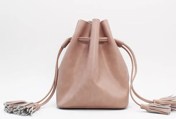 Genuine Leather Bucket Bag Purse Bag Shoulder Bag for Women Leather Crossbody Bag