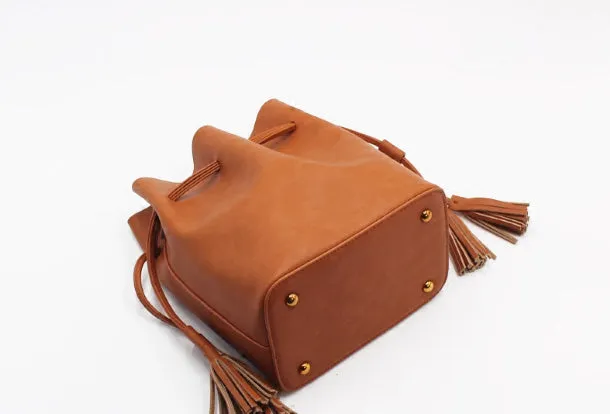 Genuine Leather Bucket Bag Purse Bag Shoulder Bag for Women Leather Crossbody Bag