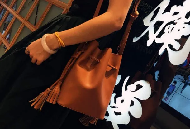 Genuine Leather Bucket Bag Purse Bag Shoulder Bag for Women Leather Crossbody Bag