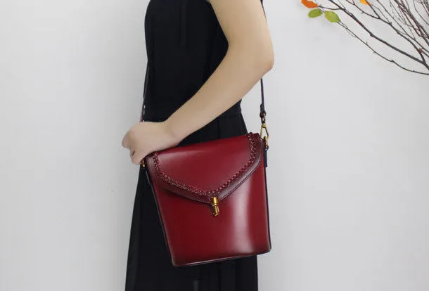 Genuine Leather bucket bag shoulder bag for women leather crossbody bag
