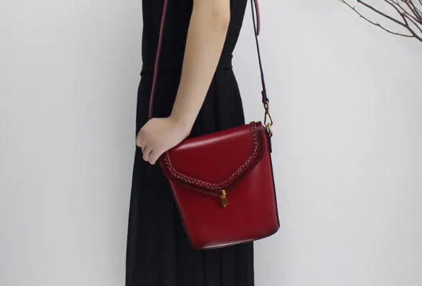 Genuine Leather bucket bag shoulder bag for women leather crossbody bag