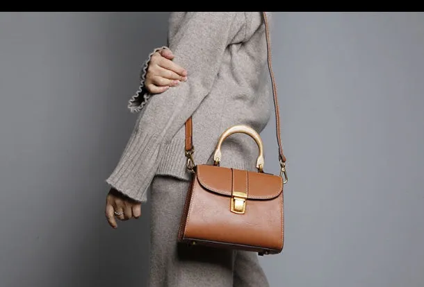 Genuine Leather Cute Handbag Crossbody Bag Shoulder Bag Women Leather Purse