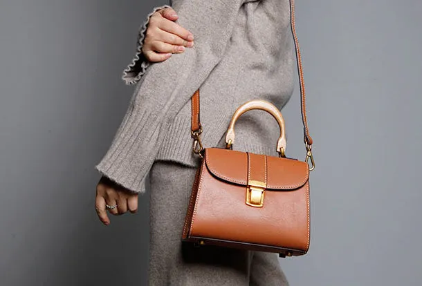 Genuine Leather Cute Handbag Crossbody Bag Shoulder Bag Women Leather Purse