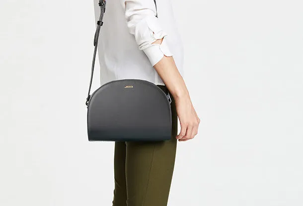 Genuine Leather Half Moon Bag Purse Crossbody Bag Shoulder Bag Purse For Women