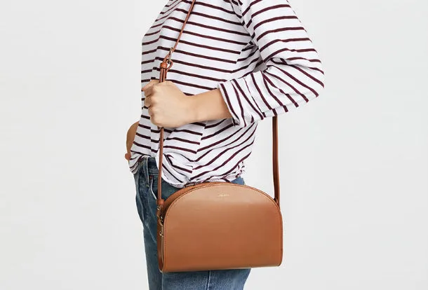Genuine Leather Half Moon Bag Purse Crossbody Bag Shoulder Bag Purse For Women