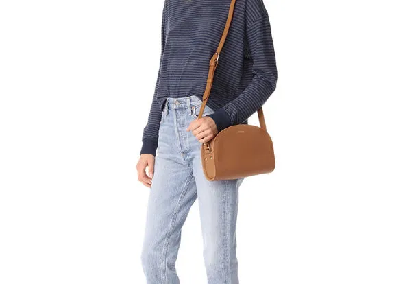 Genuine Leather Half Moon Bag Purse Crossbody Bag Shoulder Bag Purse For Women