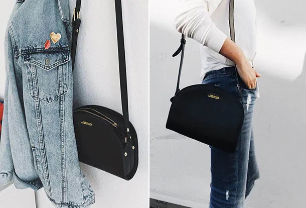 Genuine Leather Half Moon Bag Purse Crossbody Bag Shoulder Bag Purse For Women