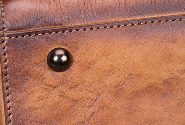 Genuine Leather Handbag Vintage Satchel Bag Shoulder Bag Crossbody Bag Purse For Women