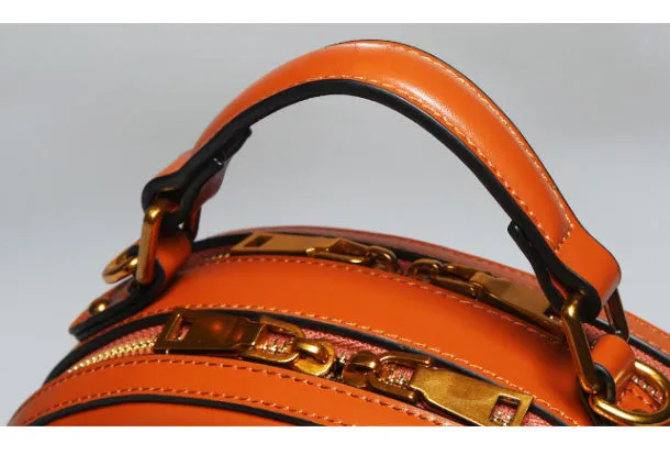 Genuine Leather round crossbodybag handbag shoulder bag for women leather bag