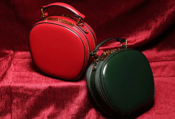 Genuine Leather round crossbodybag handbag shoulder bag for women leather bag