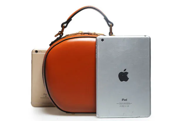 Genuine Leather round crossbodybag handbag shoulder bag for women leather bag