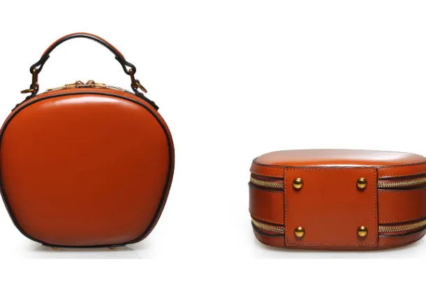 Genuine Leather round crossbodybag handbag shoulder bag for women leather bag