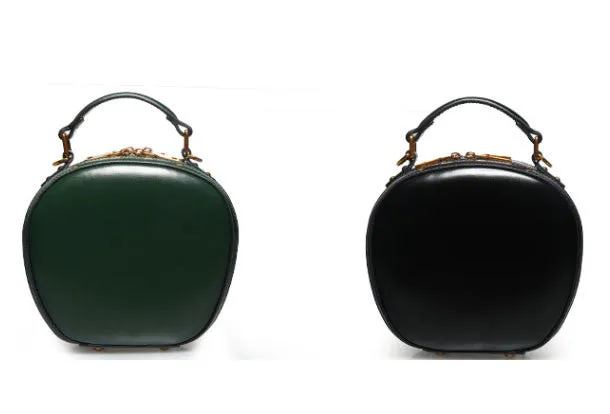 Genuine Leather round crossbodybag handbag shoulder bag for women leather bag