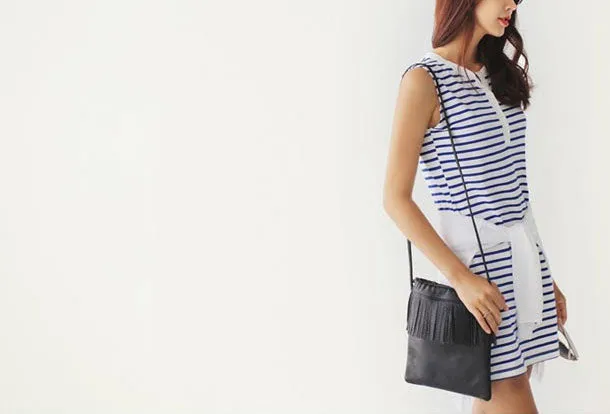 Genuine Leather Shoulder Bag Tassel Crossbody Bag Handbag Purse For Women