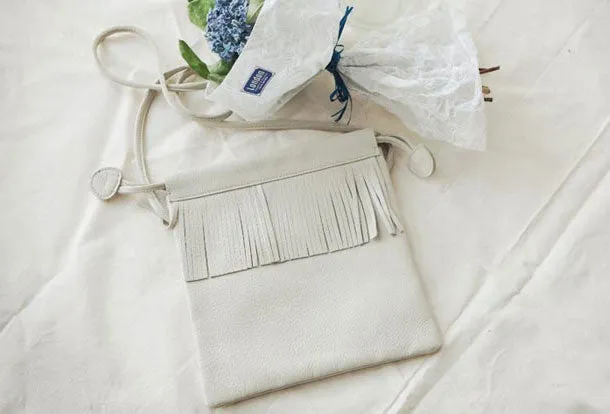 Genuine Leather Shoulder Bag Tassel Crossbody Bag Handbag Purse For Women