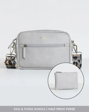 Gigi Crossbody & Purse Bundle - Light Grey