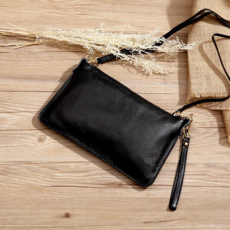 Green Leather Wristlet Wallet Womens Small Minimalist Shoulder Purse Zip Crossbody Purse Slim Shoulder Bag for Women