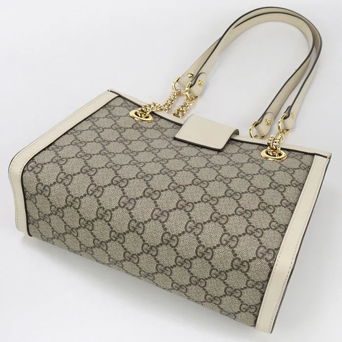 GUCCI 498156 Shoulder Bag Padlock GG Small GG Supreme Canvas,leather beige Women