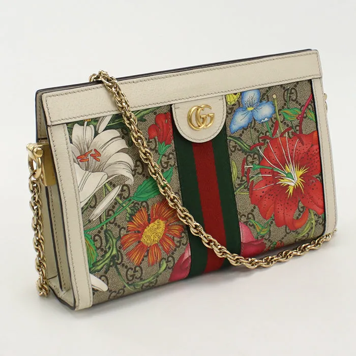 GUCCI 503877 Shoulder Bag Ophidia flower pattern Small ChainShoulder Bag GG Supreme Canvas,leather Multicolor Women