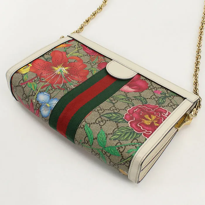 GUCCI 503877 Shoulder Bag Ophidia flower pattern Small ChainShoulder Bag GG Supreme Canvas,leather Multicolor Women