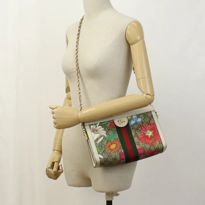 GUCCI 503877 Shoulder Bag Ophidia flower pattern Small ChainShoulder Bag GG Supreme Canvas,leather Multicolor Women