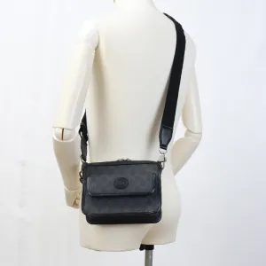 GUCCI 674164 Shoulder Bag Interlocking G Messenger bag GG Supreme Canvas,leather black mens
