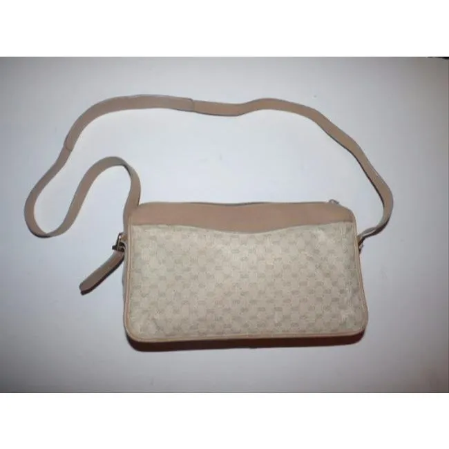 Gucci Gg Supreme Shoulder Messenger Guccissima Canvas Leather Taupe Micro G Logo