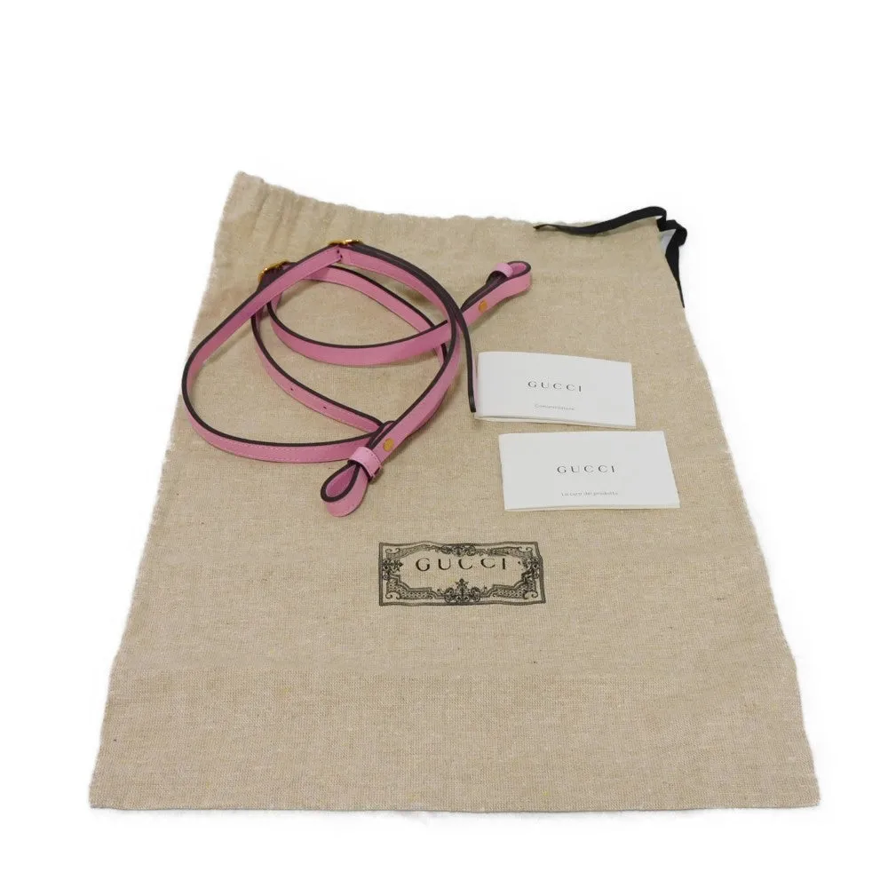 GUCCI Handbag 702106 UZY0T 5814 Smooth Calfskin Leather pink Bamboo Mini Shoulder Bag