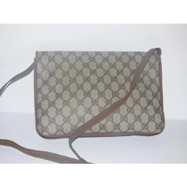 Gucci Horsebit Clutch Guccissima Print Two Way Style Brown Gg Leather Shoulder Bag