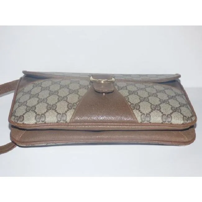 Gucci Horsebit Clutch Guccissima Print Two Way Style Brown Gg Leather Shoulder Bag