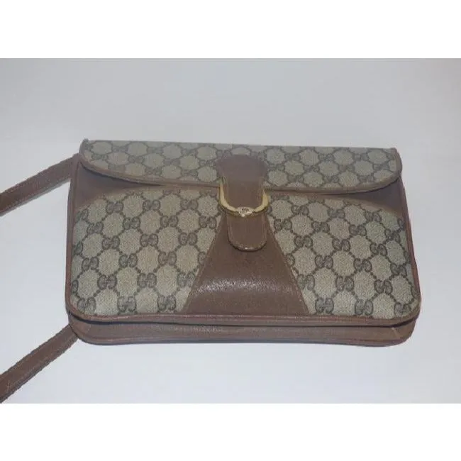 Gucci Horsebit Clutch Guccissima Print Two Way Style Brown Gg Leather Shoulder Bag