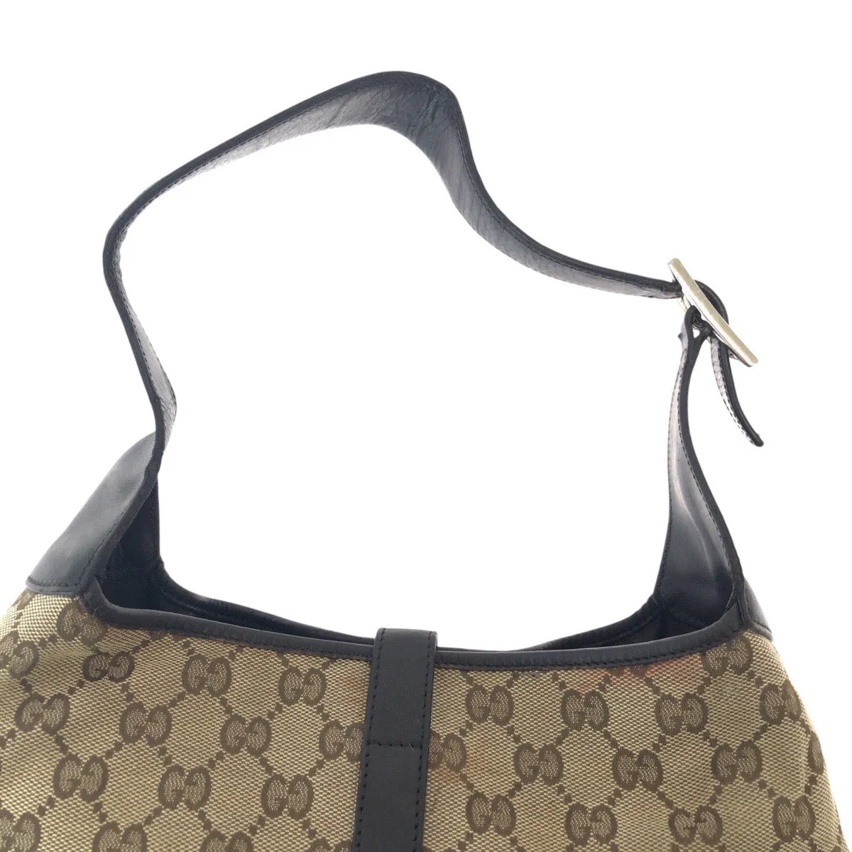 GUCCI Shoulder Bag 001 3306 GG canvas, leather Brown Jackie Shelly Line Women Used