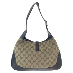 GUCCI Shoulder Bag 001 3306 GG canvas, leather Brown Jackie Shelly Line Women Used
