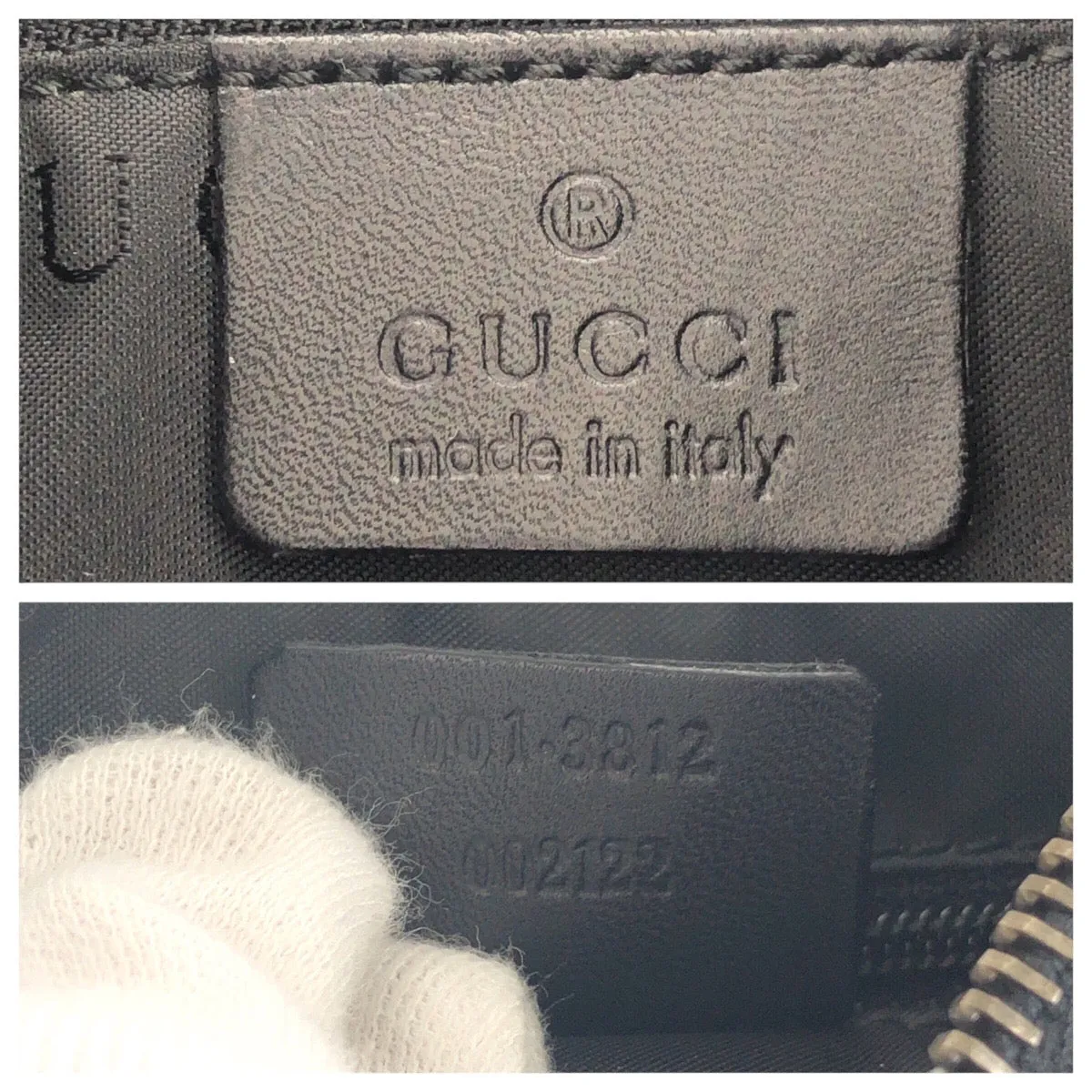 GUCCI Shoulder Bag 001 3812 leather Black SilverMetal Women Used
