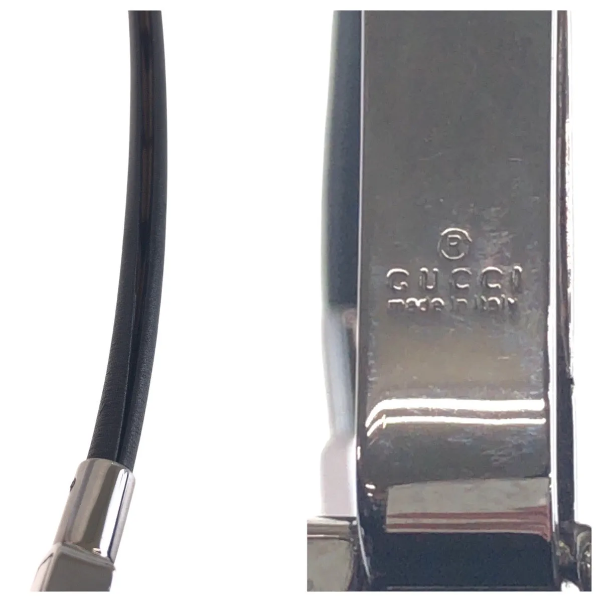 GUCCI Shoulder Bag 001 3812 leather Black SilverMetal Women Used